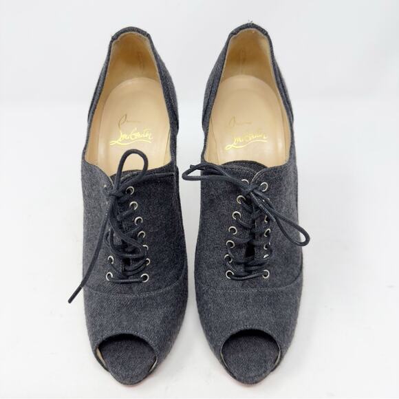 Christian Louboutin Lady Derby Flannel Ankle Boots size 37 - Picture 2 of 10